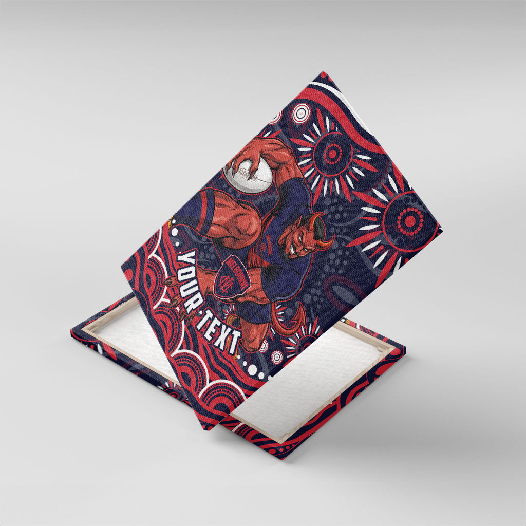 Personalized Melbourne Demons Mascot Canvas Wall Art Aboriginal Dot Art - Dreamtime Football Mascot