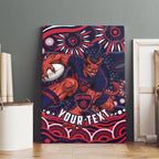 Personalized Melbourne Demons Mascot Canvas Wall Art Aboriginal Dot Art - Dreamtime Football Mascot