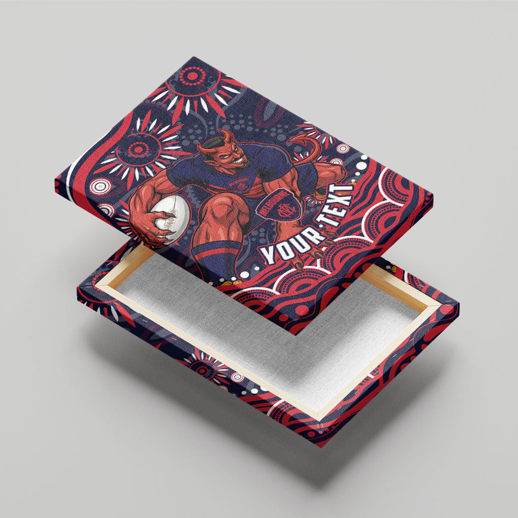 Personalized Melbourne Demons Mascot Canvas Wall Art Aboriginal Dot Art - Dreamtime Football Mascot