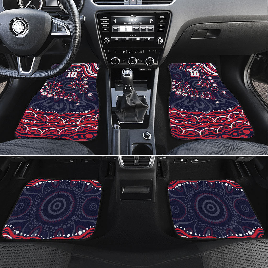 Personalized Melbourne Demons Mascot Car Mats Aboriginal Dot Art - Dreamtime Football Mascot