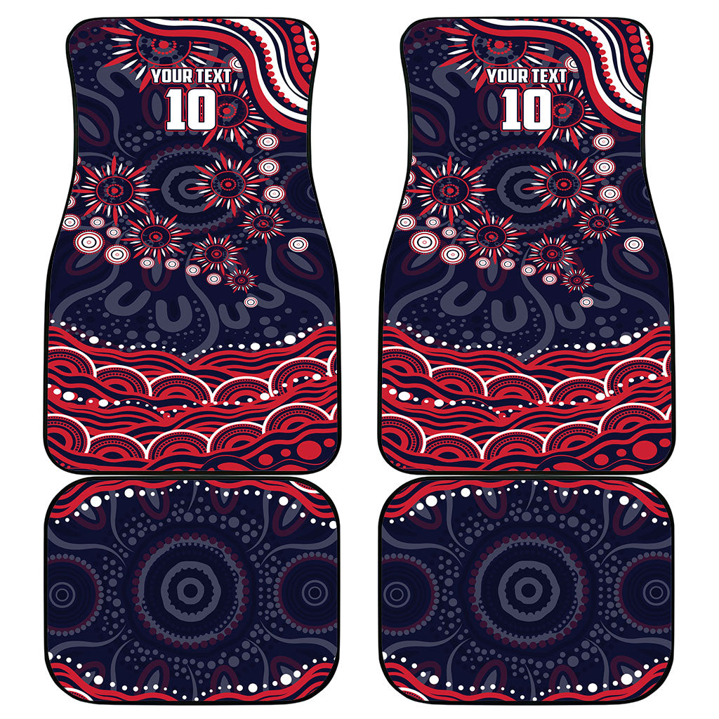 Personalized Melbourne Demons Mascot Car Mats Aboriginal Dot Art - Dreamtime Football Mascot