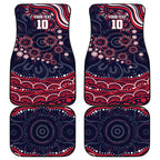 Personalized Melbourne Demons Mascot Car Mats Aboriginal Dot Art - Dreamtime Football Mascot