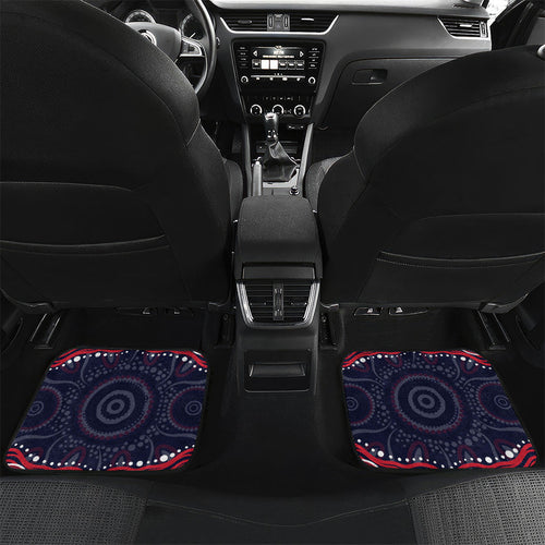 Personalized Melbourne Demons Mascot Car Mats Aboriginal Dot Art - Dreamtime Football Mascot