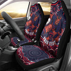 Personalized Melbourne Demons Mascot Car Seat Cover Aboriginal Dot Art - Dreamtime Football Mascot