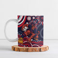 Personalized Melbourne Demons Mascot Ceramic Mug Aboriginal Dot Art - Dreamtime Football Mascot