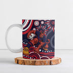 Personalized Melbourne Demons Mascot Ceramic Mug Aboriginal Dot Art - Dreamtime Football Mascot