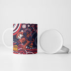 Personalized Melbourne Demons Mascot Ceramic Mug Aboriginal Dot Art - Dreamtime Football Mascot
