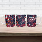 Personalized Melbourne Demons Mascot Ceramic Mug Aboriginal Dot Art - Dreamtime Football Mascot