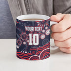 Personalized Melbourne Demons Mascot Ceramic Mug Aboriginal Dot Art - Dreamtime Football Mascot