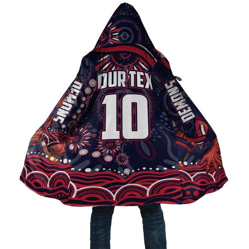 Personalized Melbourne Demons Mascot Cloak Aboriginal Dot Art - Dreamtime Football Mascot