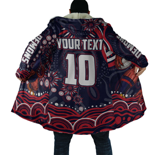 Personalized Melbourne Demons Mascot Cloak Aboriginal Dot Art - Dreamtime Football Mascot