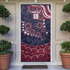 Personalized Melbourne Demons Mascot Door Cover Aboriginal Dot Art - Dreamtime Football Mascot