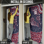 Personalized Melbourne Demons Mascot Door Cover Aboriginal Dot Art - Dreamtime Football Mascot