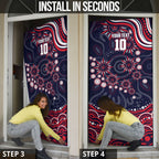 Personalized Melbourne Demons Mascot Door Cover Aboriginal Dot Art - Dreamtime Football Mascot