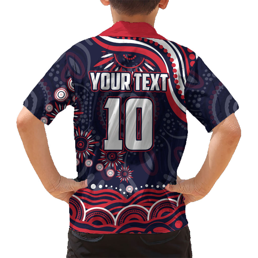 Personalized Melbourne Demons Mascot Family Matching Tank Maxi Dress and Hawaiian Shirt Aboriginal Dot Art - Dreamtime Football Mascot