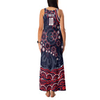 Personalized Melbourne Demons Mascot Family Matching Tank Maxi Dress and Hawaiian Shirt Aboriginal Dot Art - Dreamtime Football Mascot