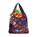 Personalized Melbourne Demons Mascot Grocery Bag Aboriginal Dot Art - Dreamtime Football Mascot