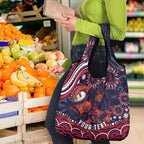 Personalized Melbourne Demons Mascot Grocery Bag Aboriginal Dot Art - Dreamtime Football Mascot