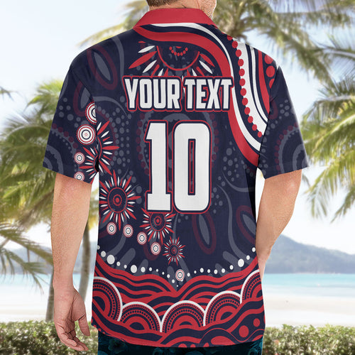 Personalized Melbourne Demons Mascot Hawaiian Shirt Aboriginal Dot Art - Dreamtime Football Mascot