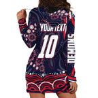 Personalized Melbourne Demons Mascot Hoodie Dress Aboriginal Dot Art - Dreamtime Football Mascot