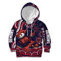 Personalized Melbourne Demons Mascot Kid Hoodie Aboriginal Dot Art - Dreamtime Football Mascot
