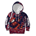 Personalized Melbourne Demons Mascot Kid Hoodie Aboriginal Dot Art - Dreamtime Football Mascot