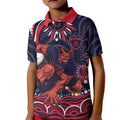 Personalized Melbourne Demons Mascot Kid Polo Shirt Aboriginal Dot Art - Dreamtime Football Mascot