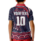 Personalized Melbourne Demons Mascot Kid Polo Shirt Aboriginal Dot Art - Dreamtime Football Mascot