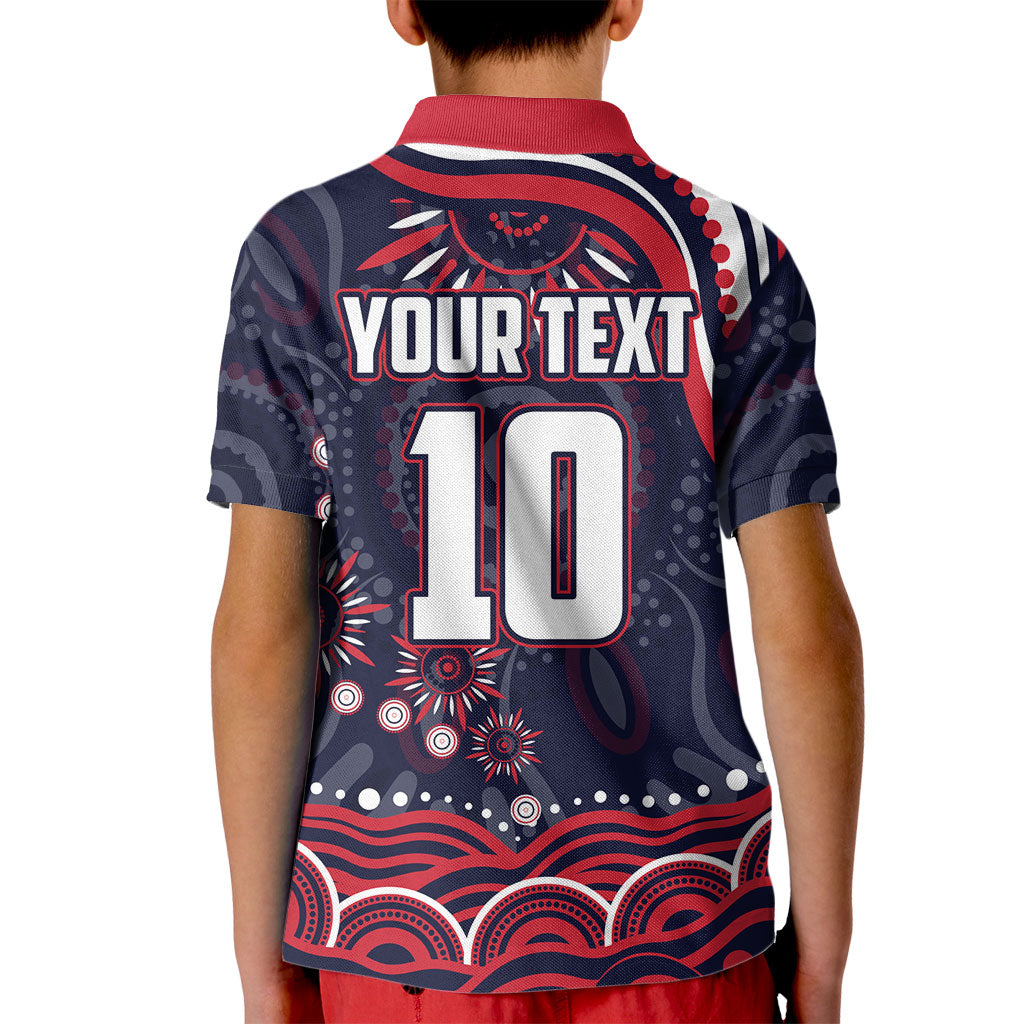 Personalized Melbourne Demons Mascot Kid Polo Shirt Aboriginal Dot Art - Dreamtime Football Mascot