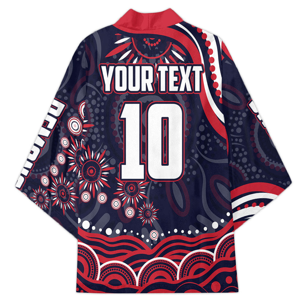 Personalized Melbourne Demons Mascot Kimono Aboriginal Dot Art - Dreamtime Football Mascot