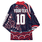 Personalized Melbourne Demons Mascot Kimono Aboriginal Dot Art - Dreamtime Football Mascot
