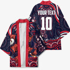 Personalized Melbourne Demons Mascot Kimono Aboriginal Dot Art - Dreamtime Football Mascot
