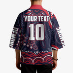 Personalized Melbourne Demons Mascot Kimono Aboriginal Dot Art - Dreamtime Football Mascot