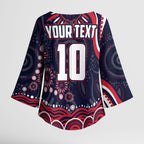 Personalized Melbourne Demons Mascot Kimono Sleeve Blouse Aboriginal Dot Art - Dreamtime Football Mascot