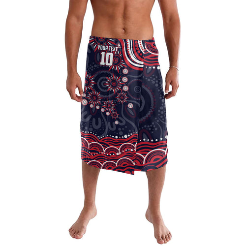 Personalized Melbourne Demons Mascot Lavalava Aboriginal Dot Art - Dreamtime Football Mascot