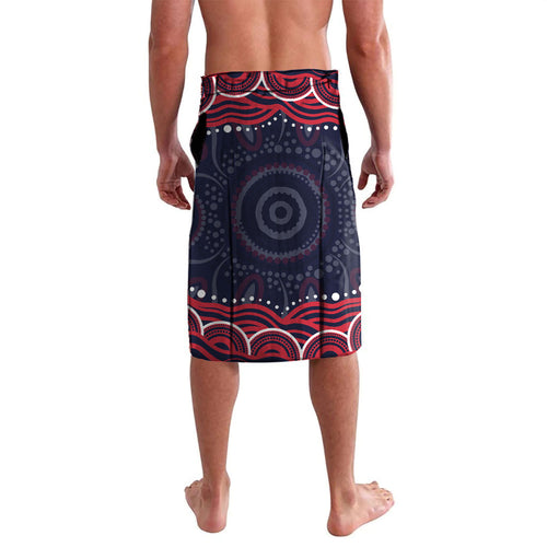Personalized Melbourne Demons Mascot Lavalava Aboriginal Dot Art - Dreamtime Football Mascot