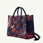 Personalized Melbourne Demons Mascot Leather Bag Aboriginal Dot Art - Dreamtime Football Mascot