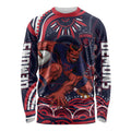 Personalized Melbourne Demons Mascot Long Sleeve Shirt Aboriginal Dot Art - Dreamtime Football Mascot