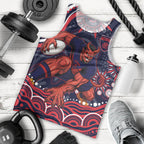 Personalized Melbourne Demons Mascot Men Tank Top Aboriginal Dot Art - Dreamtime Football Mascot