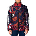 Personalized Melbourne Demons Mascot Padded Jacket Aboriginal Dot Art - Dreamtime Football Mascot