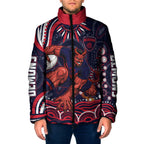 Personalized Melbourne Demons Mascot Padded Jacket Aboriginal Dot Art - Dreamtime Football Mascot