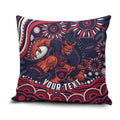 Personalized Melbourne Demons Mascot Pillow Cover Aboriginal Dot Art - Dreamtime Football Mascot