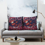 Personalized Melbourne Demons Mascot Pillow Cover Aboriginal Dot Art - Dreamtime Football Mascot