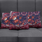 Personalized Melbourne Demons Mascot Pillow Cover Aboriginal Dot Art - Dreamtime Football Mascot