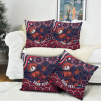 Personalized Melbourne Demons Mascot Pillow Cover Aboriginal Dot Art - Dreamtime Football Mascot