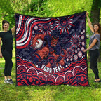 Personalized Melbourne Demons Mascot Quilt Aboriginal Dot Art - Dreamtime Football Mascot