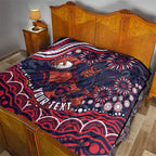 Personalized Melbourne Demons Mascot Quilt Aboriginal Dot Art - Dreamtime Football Mascot