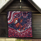 Personalized Melbourne Demons Mascot Quilt Aboriginal Dot Art - Dreamtime Football Mascot