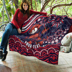 Personalized Melbourne Demons Mascot Quilt Aboriginal Dot Art - Dreamtime Football Mascot
