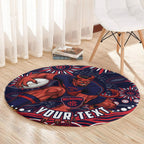 Personalized Melbourne Demons Mascot Round Carpet Aboriginal Dot Art - Dreamtime Football Mascot